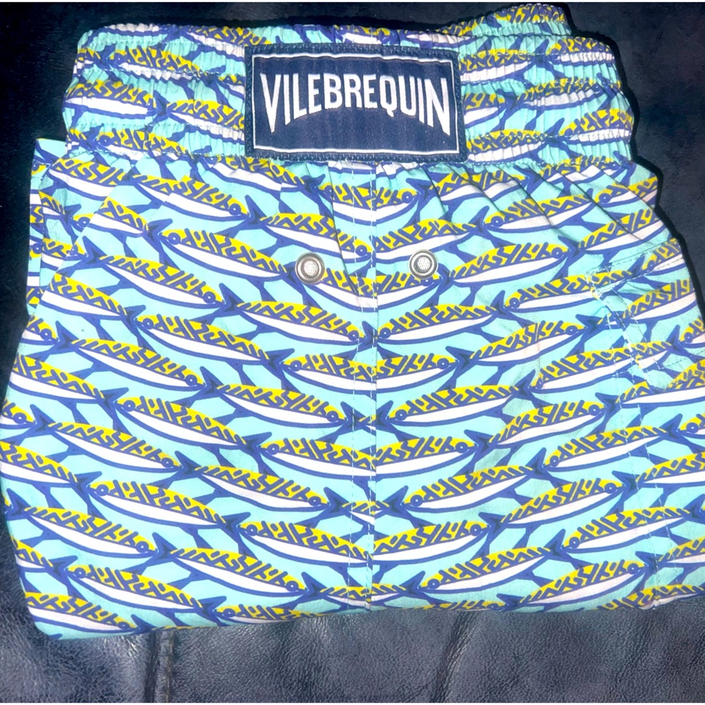 Vilebrequin Blue and Yellow Swim Trunks